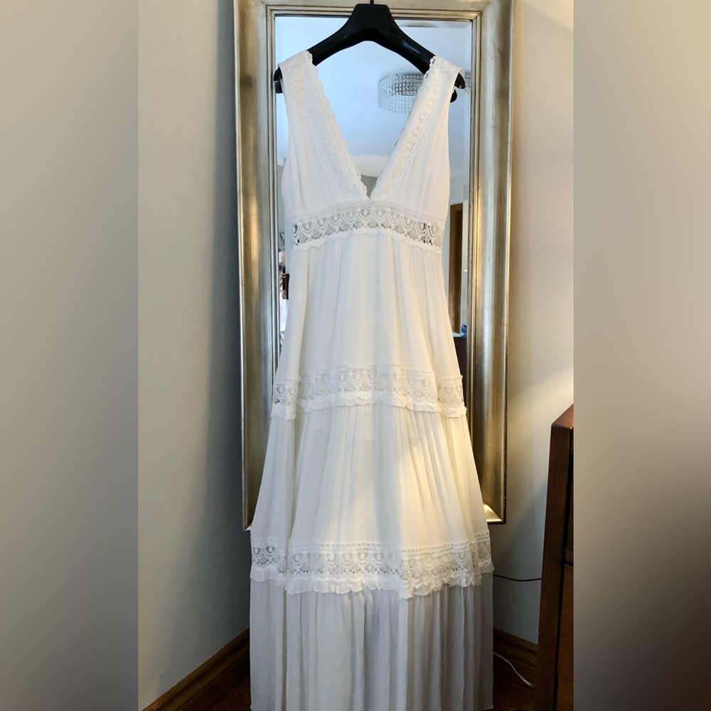 Forever 21 Cream Lace-Trim Maxi Dress - Picture 2 of 10